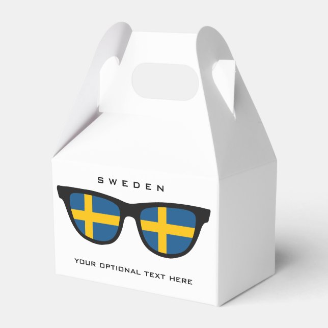 Swedish Shades custom text & colour favour box (Front Side)