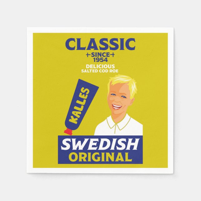 Swedish smörgåskaviar Fish Kaviar Napkin (Front)