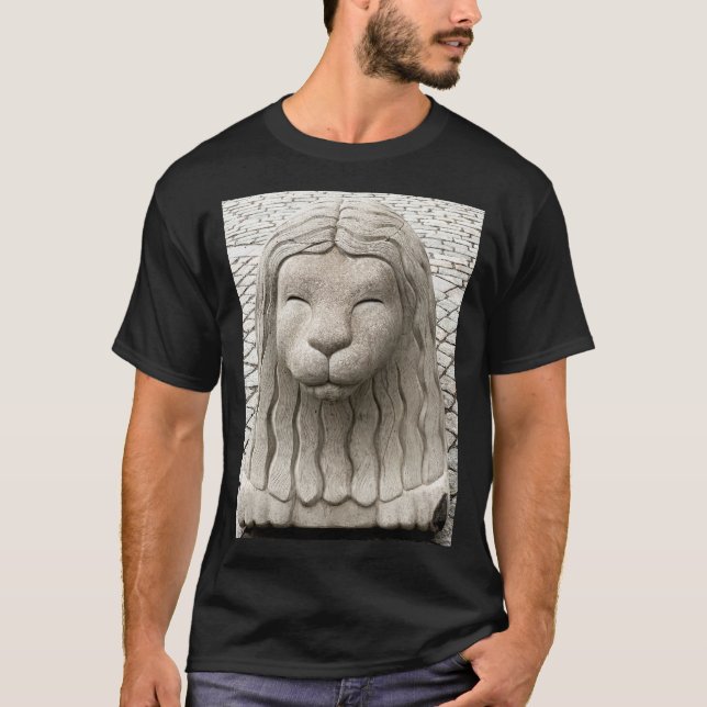 Swedish Stone Lion Stockholm Photograph T-Shirt (Front)