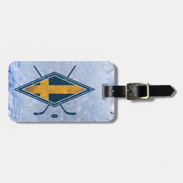 Swedish Sverige Ice Hockey Luggage Tag (Front Horizontal)