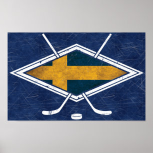 Swedish Sverige Ice Hockey Poster Print