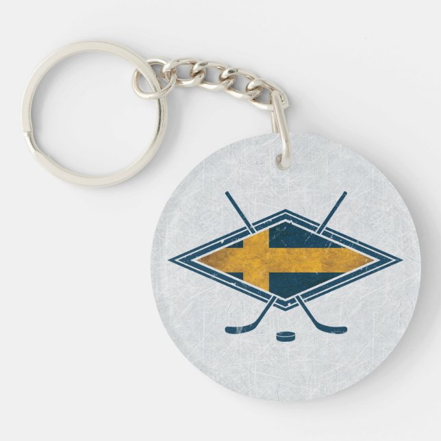 Swedish Sverige Ice Hockey Sweden Key Ring (Front)