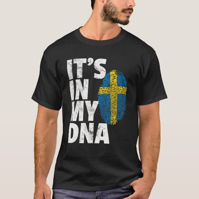 Swedish Sweden Flag IT's IN MY DNA Christmas Gift T-Shirt (Front)