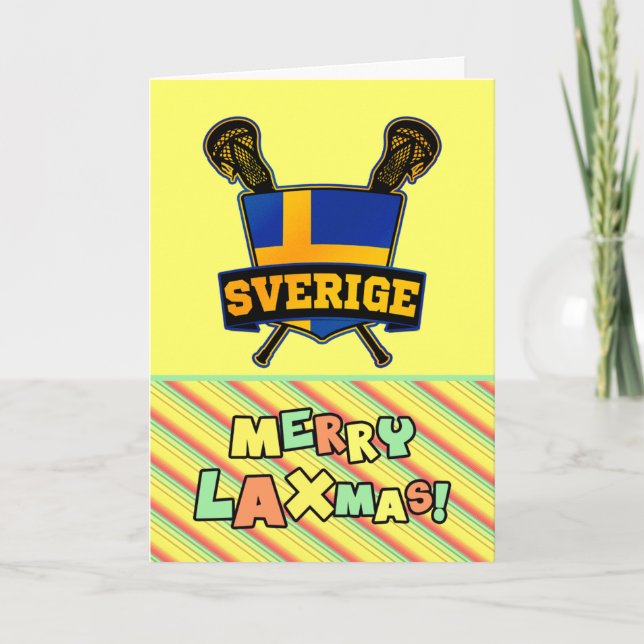 Swedish Sweden Lacrosse Christmas Card julkort (Front)