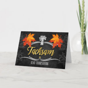 Swedish Thanksgiving Grateful Belssings Chalk Holiday Card