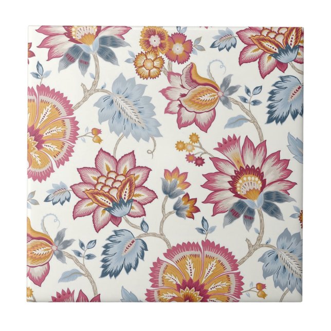 swedish tiles colourful flowers (Front)