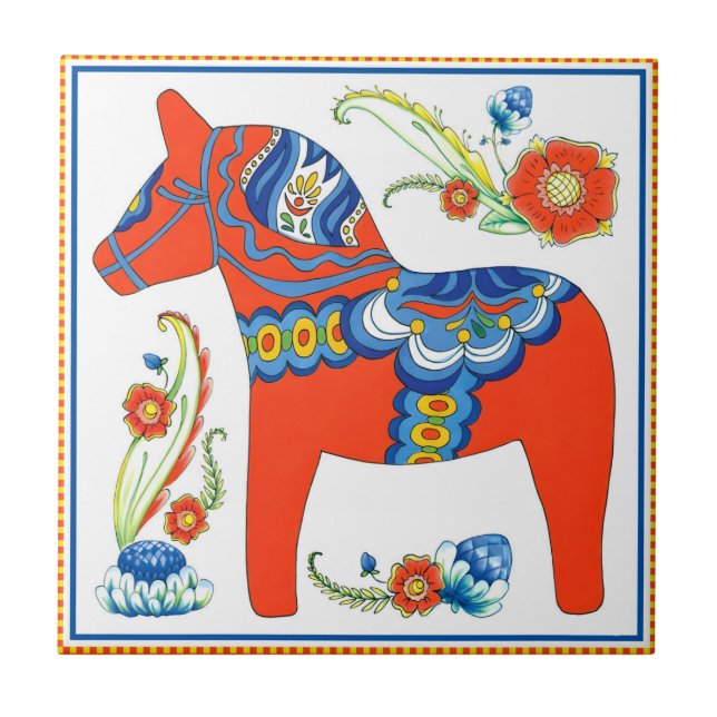 swedish tiles red horse (Front)