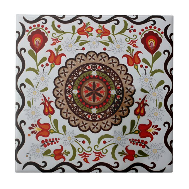 swedish tiles vintage floral pattern (Front)