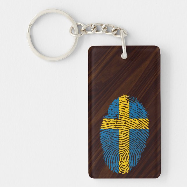 Swedish touch fingerprint flag key ring (Front)
