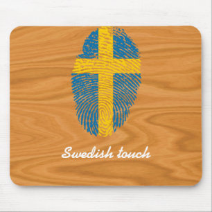 Swedish touch fingerprint flag mouse mat