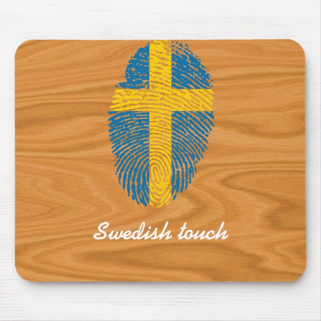 Swedish touch fingerprint flag mouse mat (Front)