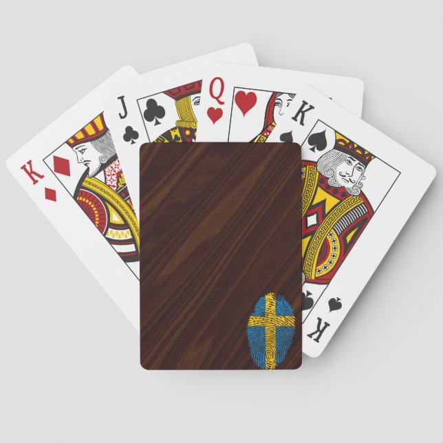 Swedish touch fingerprint flag playing cards (Back)