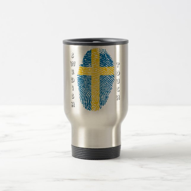 Swedish touch fingerprint flag travel mug (Center)
