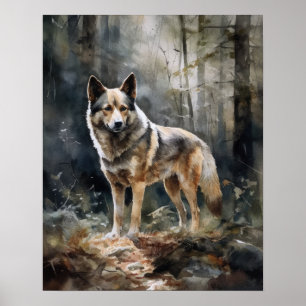 Swedish Vallhund Dog Art Print Poster