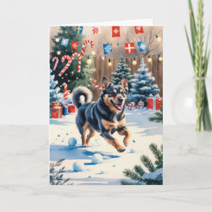 Swedish Vallhund Dog Christmas Greeting Card
