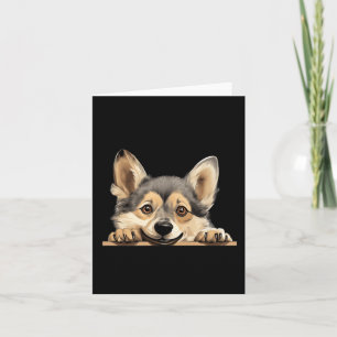 Swedish Vallhund Dog Mum Dad Peeking Puppy Card