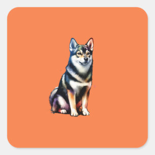 Swedish Vallhund Dog Square Sticker
