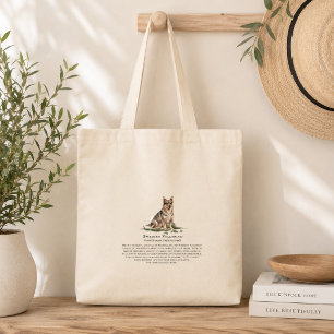 Swedish Vallhund Dog Watercolor Breed Quote Tote Bag