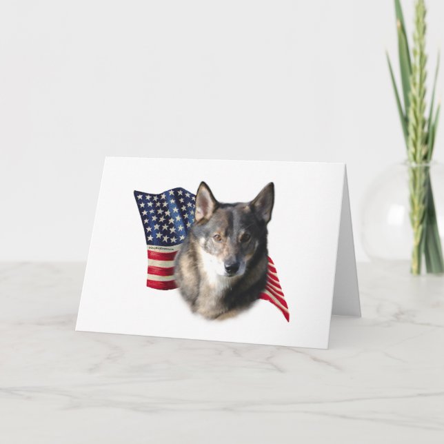 Swedish Vallhund Flag Card (Front)