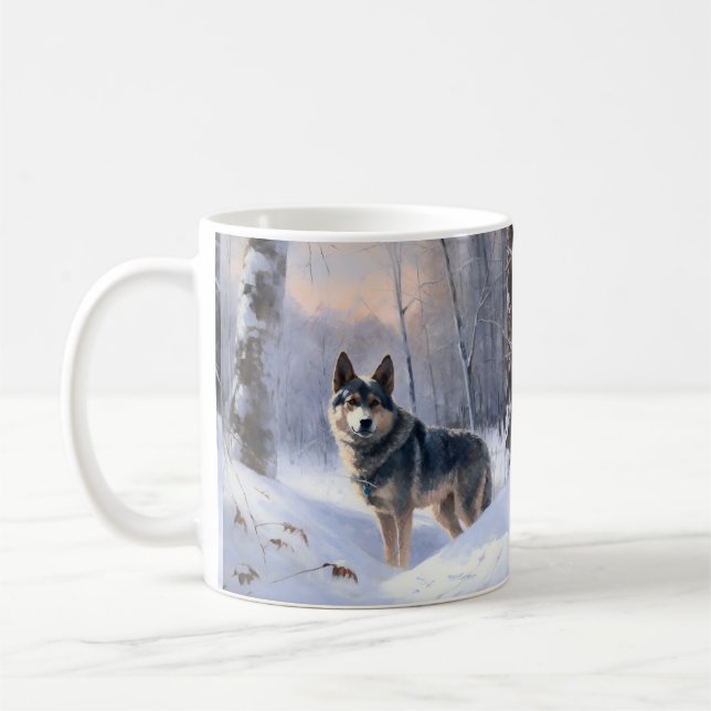 Swedish Vallhund Let It Snow Christmas  Coffee Mug (Left)