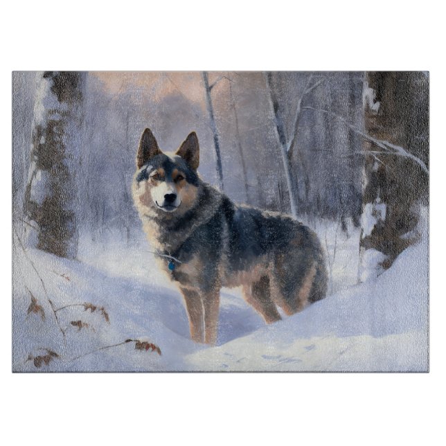 Swedish Vallhund Let It Snow Christmas  Cutting Board (Front)