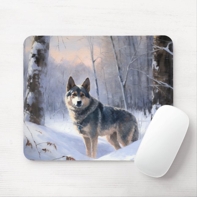 Swedish Vallhund Let It Snow Christmas  Mouse Mat (With Mouse)