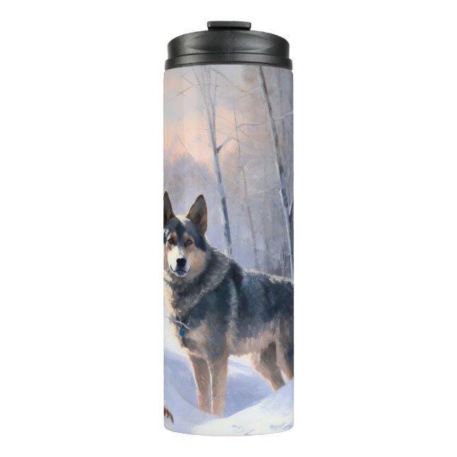 Swedish Vallhund Let It Snow Christmas  Thermal Tumbler (Front)