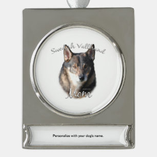 Swedish Vallhund Mum 2 Silver Plated Banner Ornament