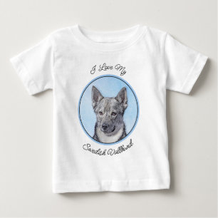 Swedish Vallhund Painting - Cute Original Dog Art Baby T-Shirt