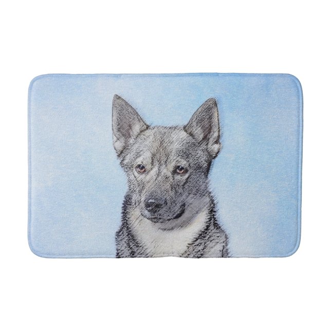 Swedish Vallhund Painting - Cute Original Dog Art Bath Mat (Front)