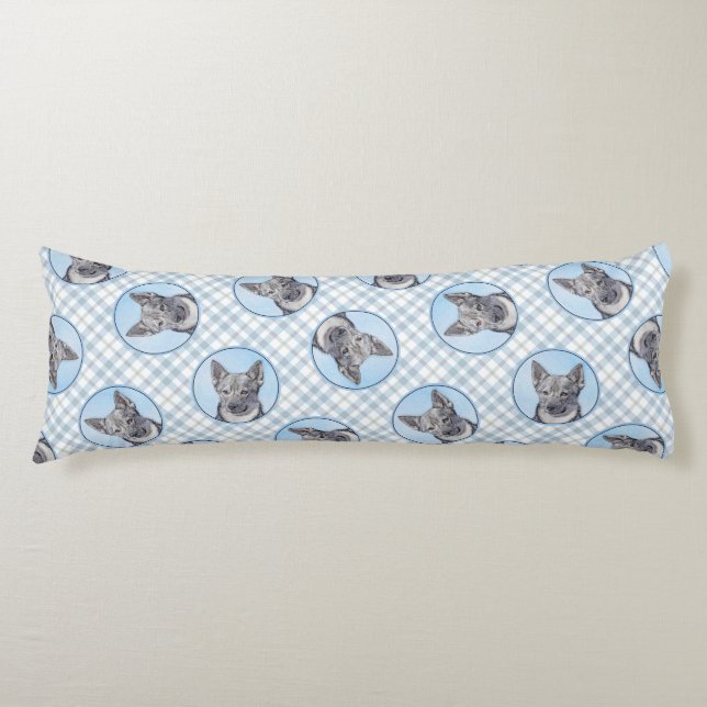 Swedish Vallhund Painting Cute Original Dog Art Body Cushion (Front)