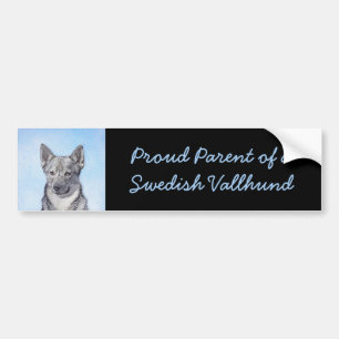 Swedish Vallhund Painting - Cute Original Dog Art Bumper Sticker