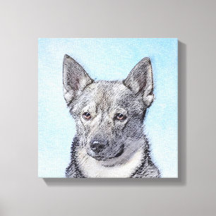 Swedish Vallhund Painting - Cute Original Dog Art Canvas Print