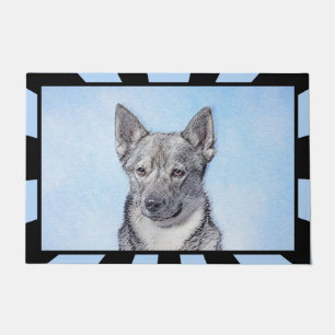 Swedish Vallhund Painting - Cute Original Dog Art Doormat