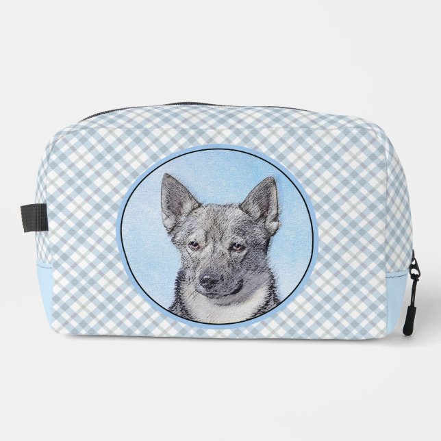 Swedish Vallhund Painting Cute Original Dog Art Dopp Kit (Front)