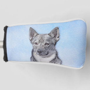 Swedish Vallhund Painting - Cute Original Dog Art Golf Head Cover