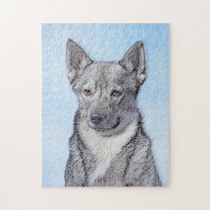 Swedish Vallhund Painting - Cute Original Dog Art Jigsaw Puzzle