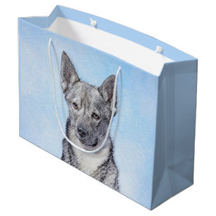 Swedish Vallhund Painting - Cute Original Dog Art Large Gift Bag