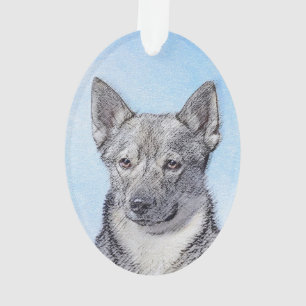 Swedish Vallhund Painting - Cute Original Dog Art Ornament