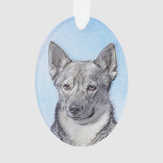 Swedish Vallhund Painting - Cute Original Dog Art Ornament (Back)