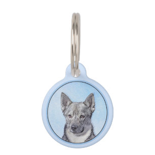 Swedish Vallhund Painting - Cute Original Dog Art Pet Tag