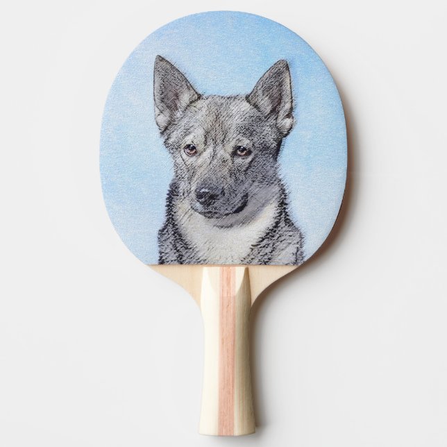 Swedish Vallhund Painting - Cute Original Dog Art Ping Pong Paddle (Front)