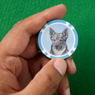 Swedish Vallhund Painting - Cute Original Dog Art Poker Chips