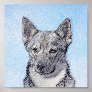 Swedish Vallhund Painting - Cute Original Dog Art Poster