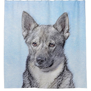 Swedish Vallhund Painting - Cute Original Dog Art Shower Curtain