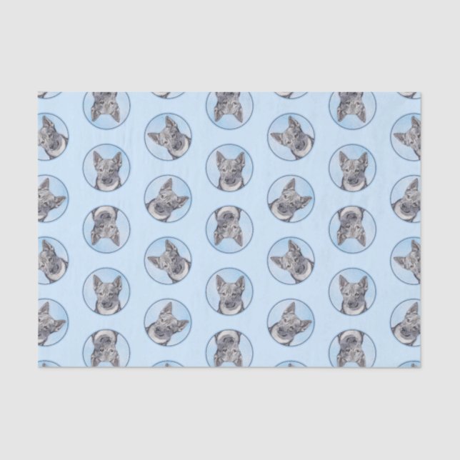 Swedish Vallhund Painting Cute Original Dog Art Tissue Paper (Front)