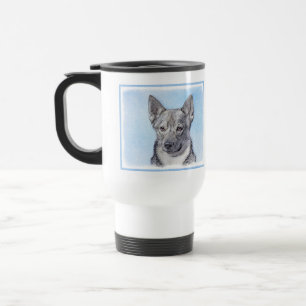 Swedish Vallhund Painting - Cute Original Dog Art Travel Mug