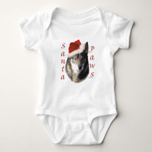 Swedish Vallhund Santa Paws Baby Bodysuit