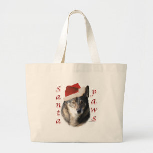 Swedish Vallhund Santa Paws Large Tote Bag