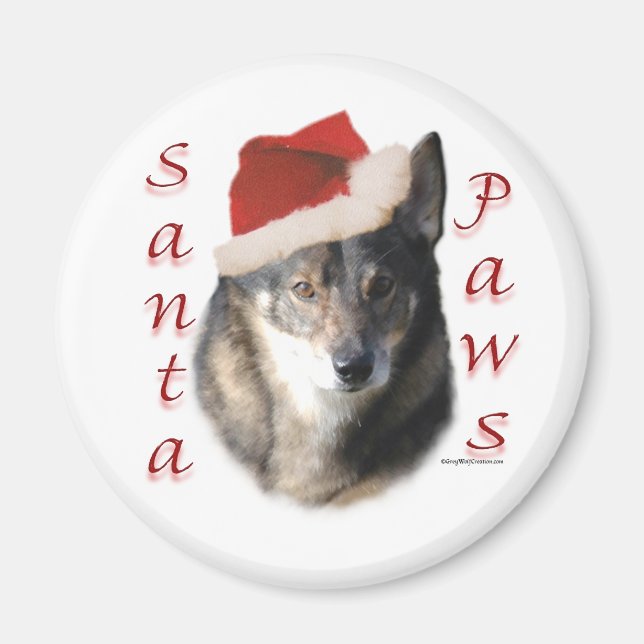 Swedish Vallhund Santa Paws - Magnet (Front)